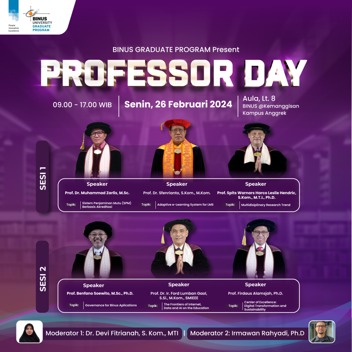 BINUS Apresiasi Kontribusi Guru Besar dengan Professor Day - Graduate ...